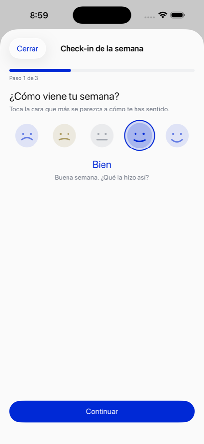Check-in semanal de bienestar